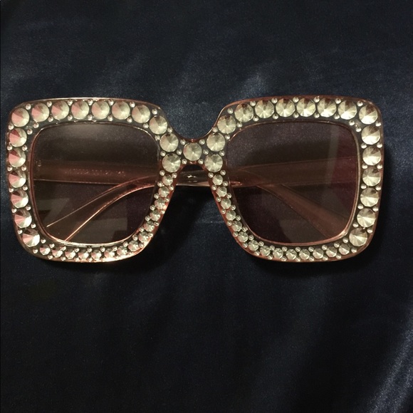 Accessories Blinged Out Pink Sunglasses Poshmark
